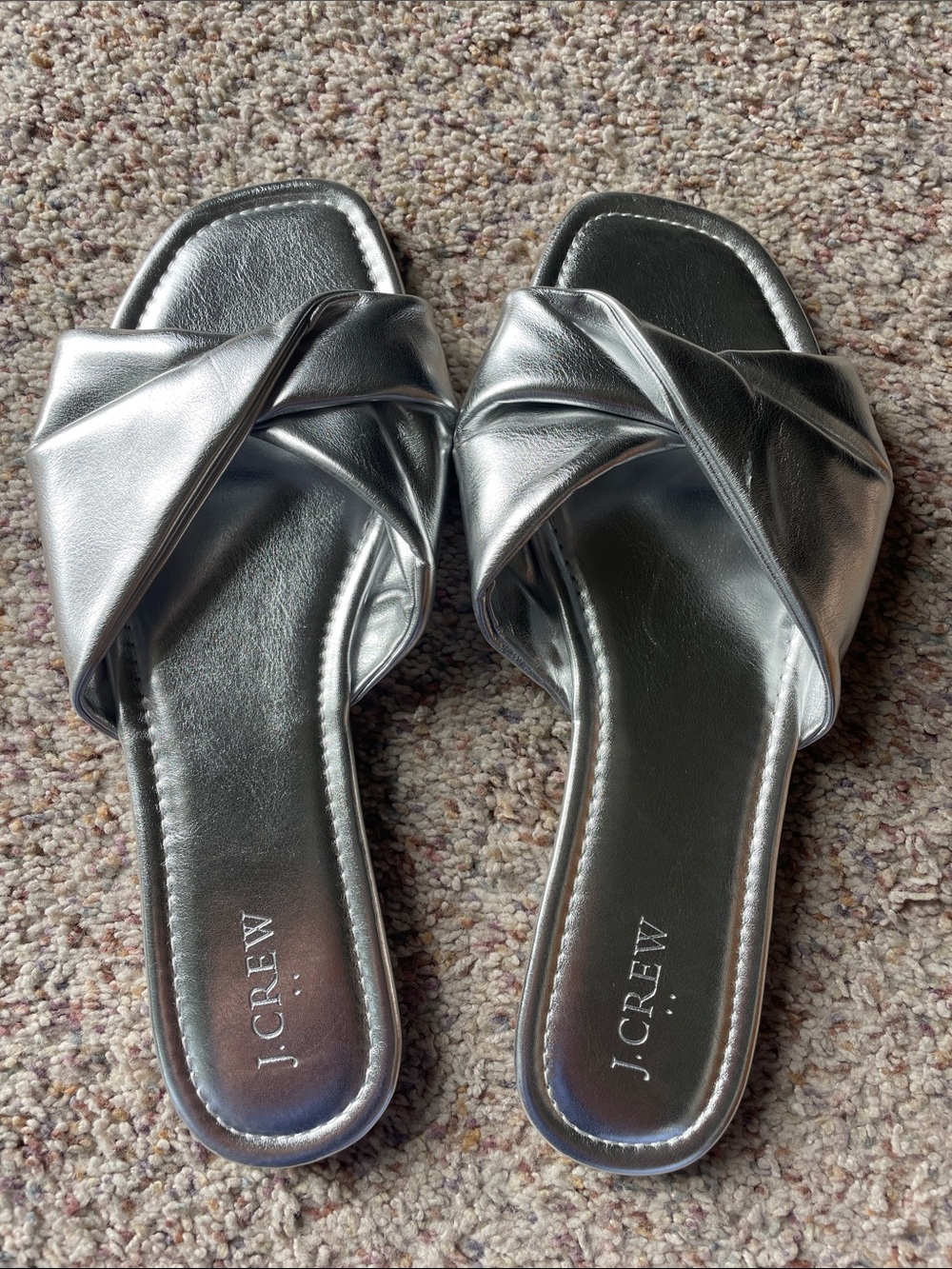 J. Crew Metallic Flat Knot Sandals